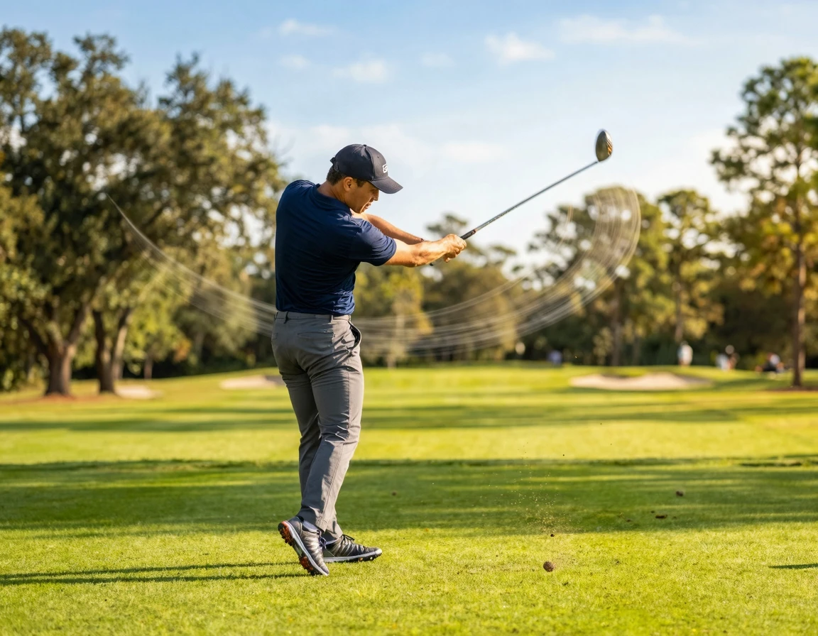 부드러운 스윙 궤도를 그리는 골퍼