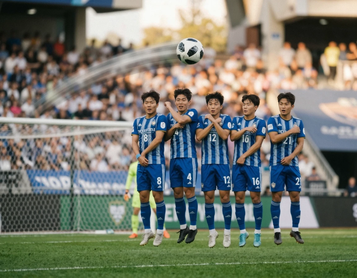 골망을 가르는 축구 무회전 프리킥 발 위치 및 커브 킥 비교